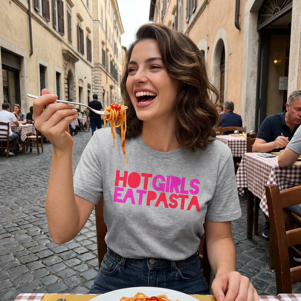 T-Shirt "HOT GIRLS EAT PASTA"