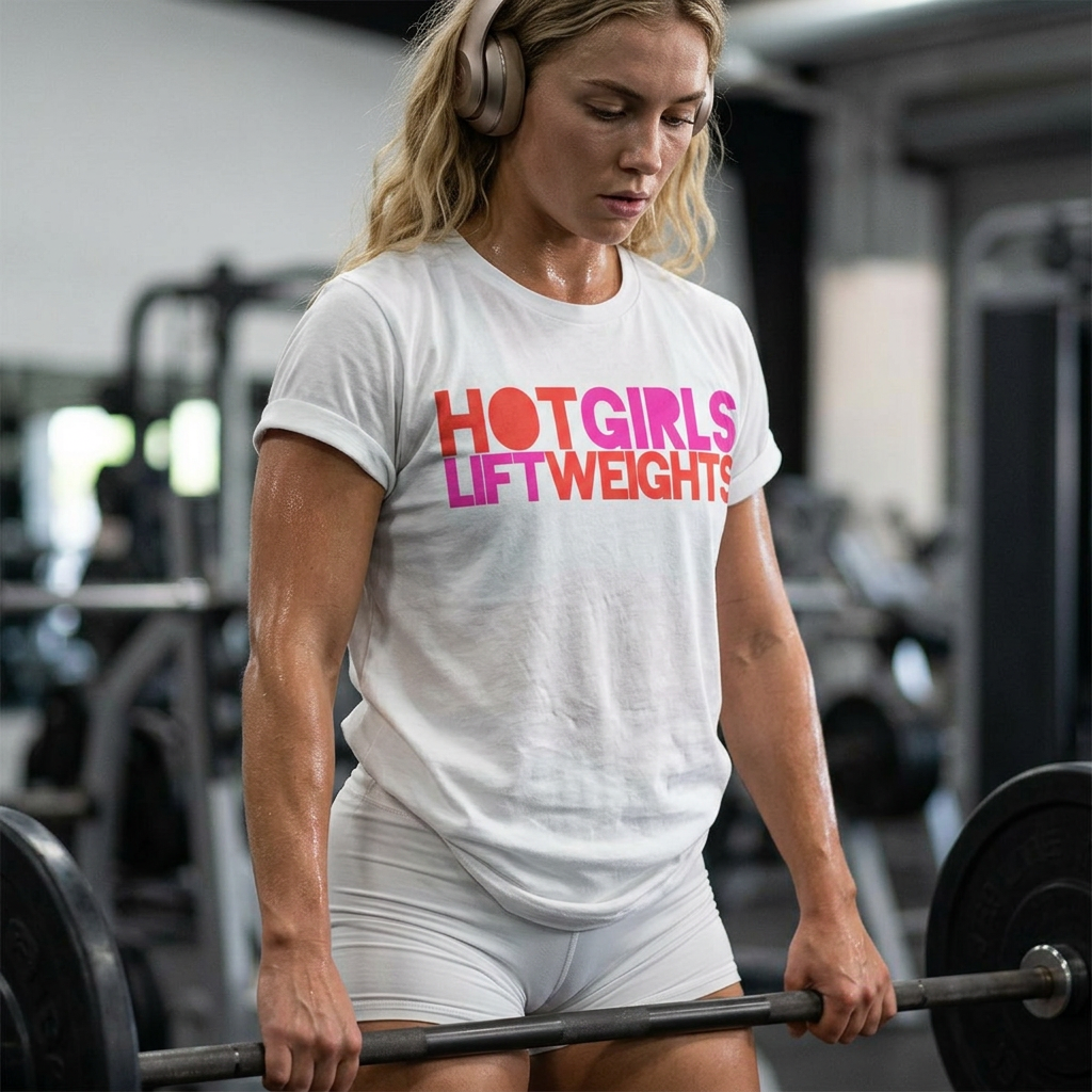 T-Shirt "HOT GIRLS LIFT WEIGHTS"