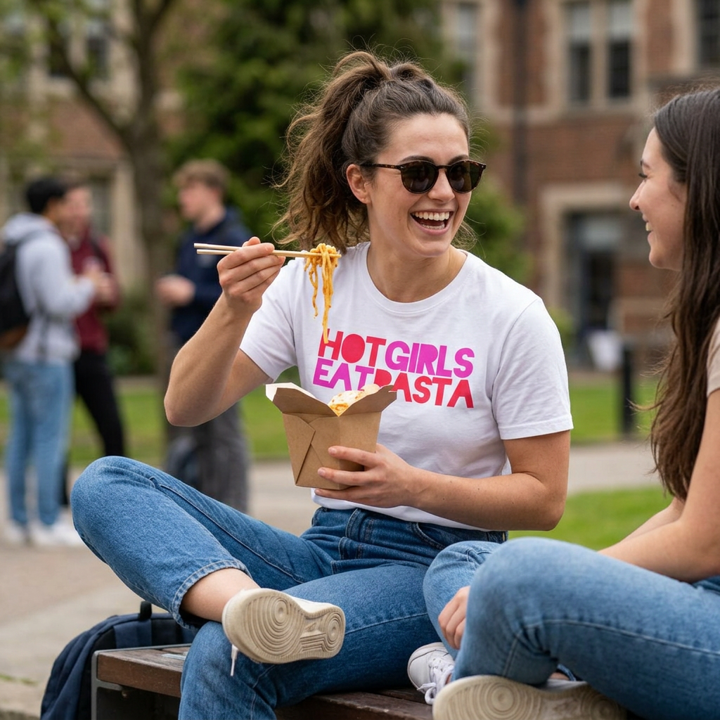T-Shirt "HOT GIRLS EAT PASTA"