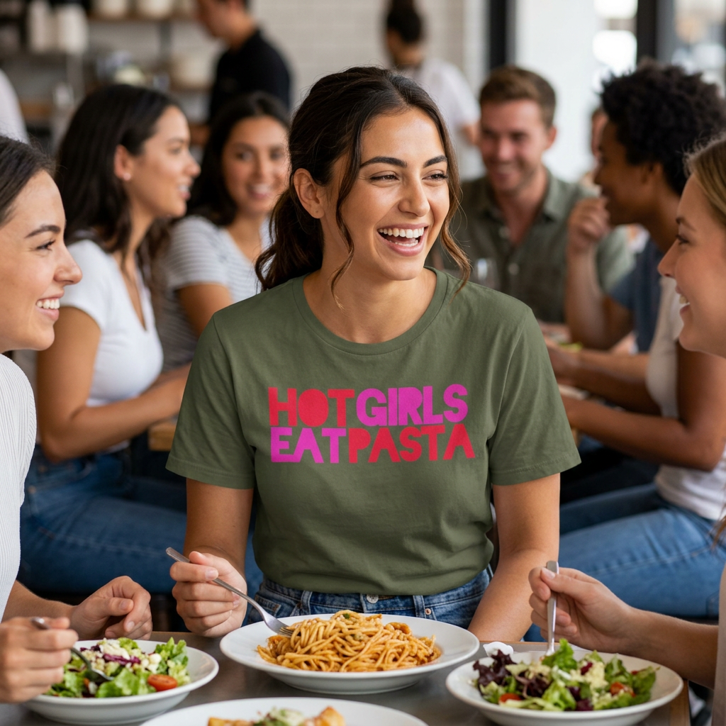 T-Shirt "HOT GIRLS EAT PASTA"