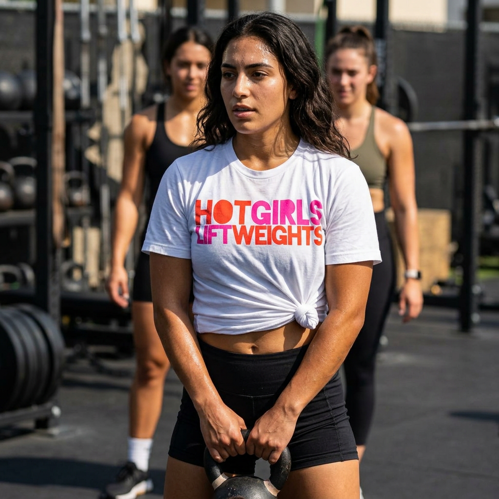 T-Shirt "HOT GIRLS LIFT WEIGHTS"