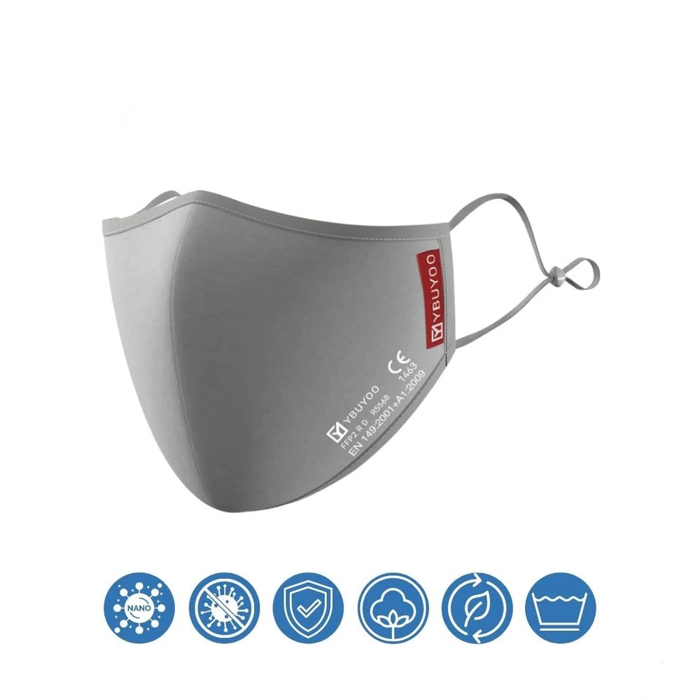 Handwaschbare Nano FFP2 Maske ''GRAU''