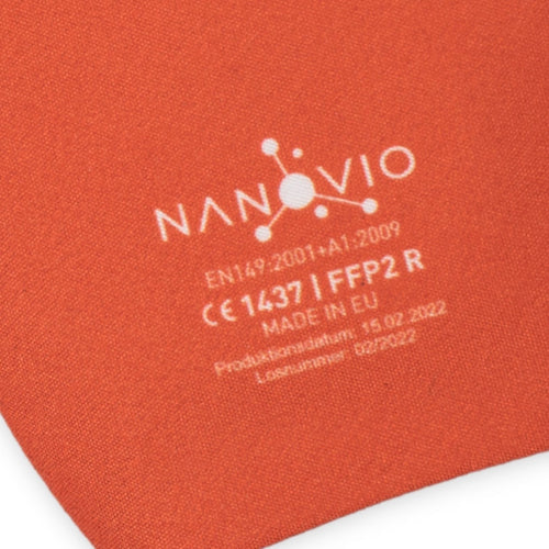 Waschmaschinenfeste FFP2 Nano Maske aus Europa ''ORANGE''