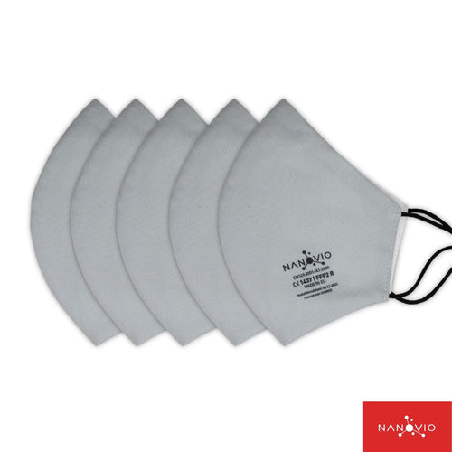 Waschmaschinenfeste FFP2 Nano Maske aus Europa ''SILVER''