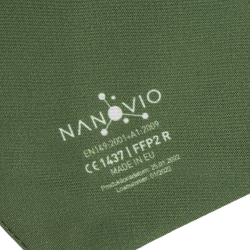 Waschmaschinenfeste FFP2 Nano Maske aus Europa ''OLIVE''